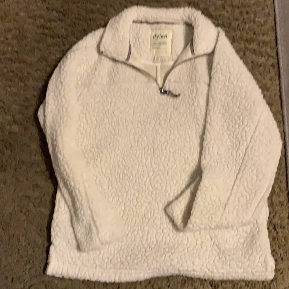 Dylan Sherpa style half zip sweater top xs/S